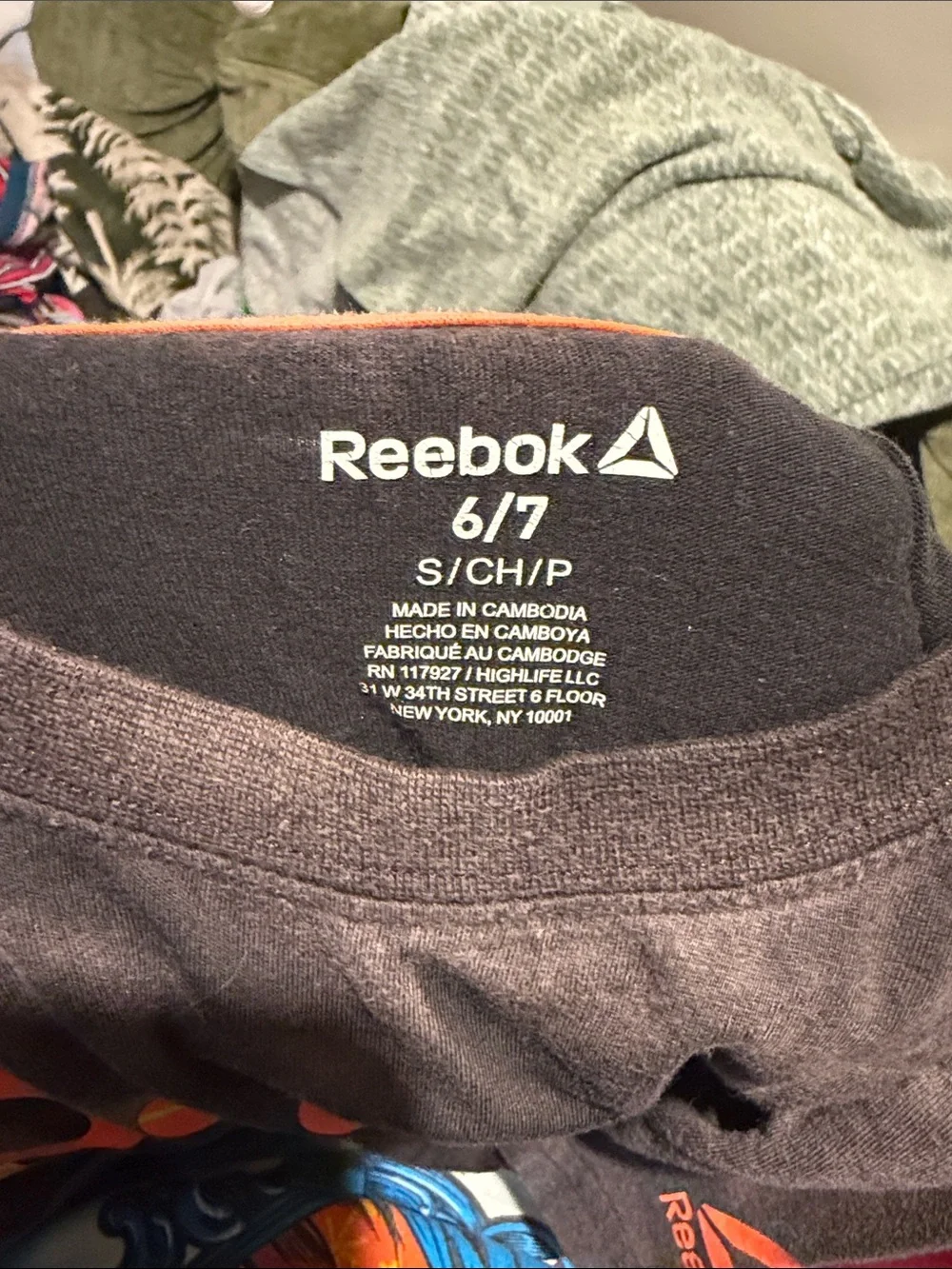Reebok Black Tee with Neon Multicolor Logo